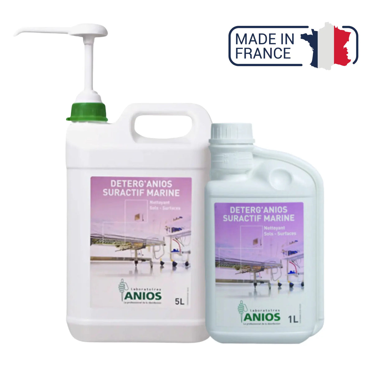 Deterg'anios suractive Marine - Floors and Surfaces - Wetting, dispersing and solubilizing effect - 1 L or 5L - Anios Anios 1-L