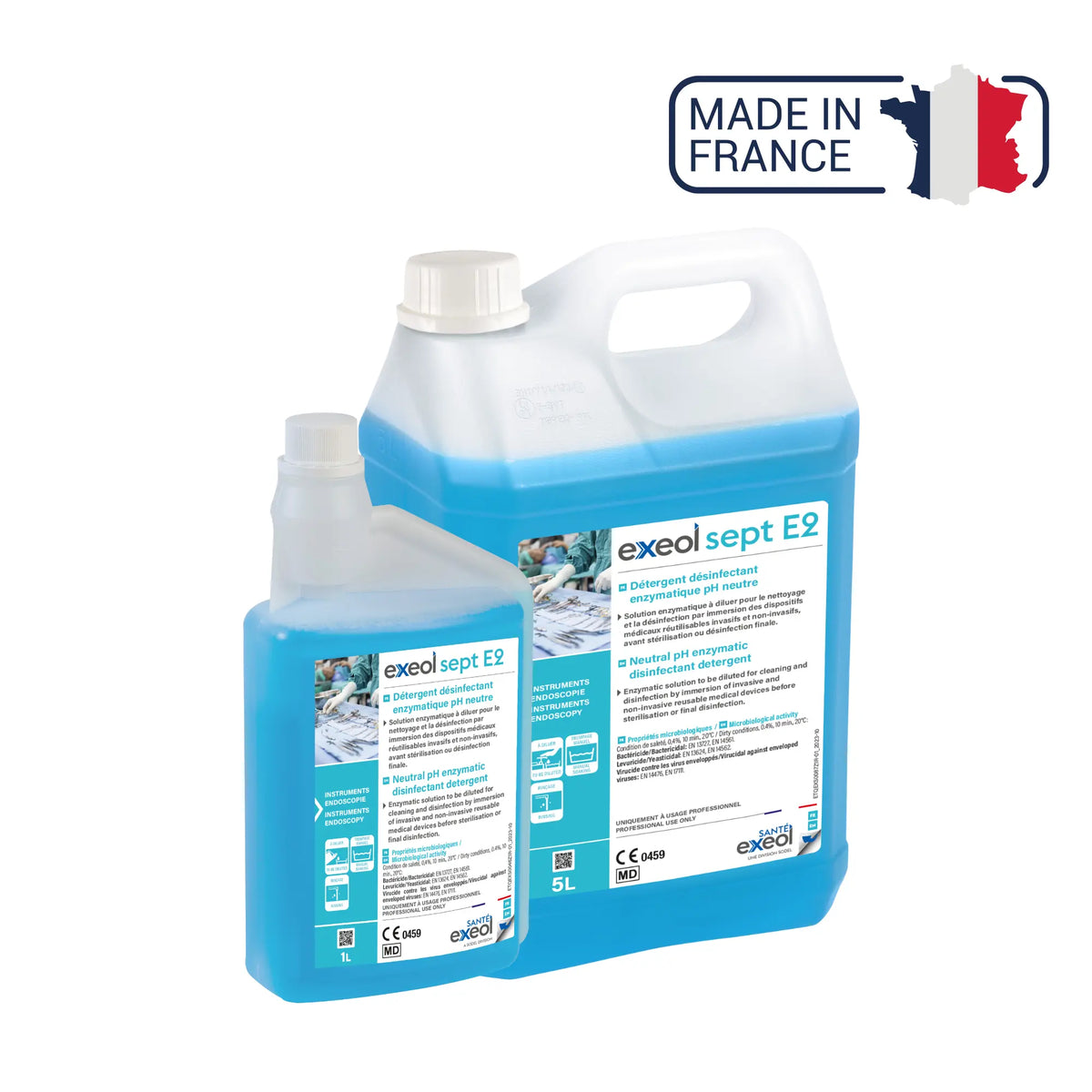 Neutral pH enzymatic disinfectant detergent - Exeol Sept E2 - Sodel Exeol 