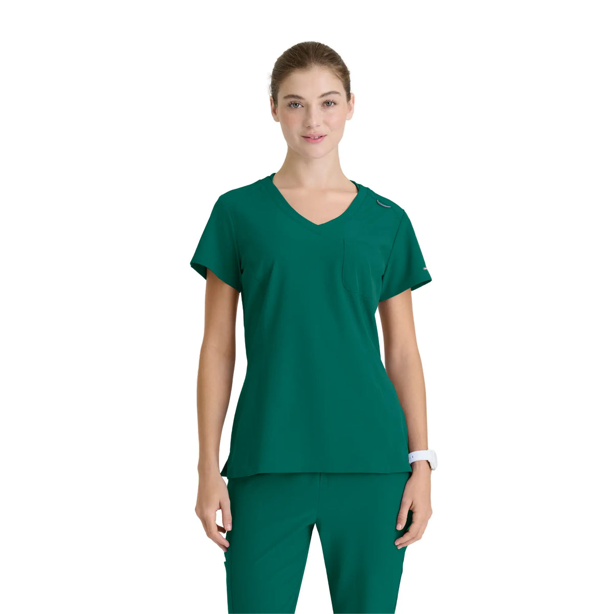 Dignity - V-Neck Tunic - Women - Skechers SKECHERS  Hunter Green / XL
