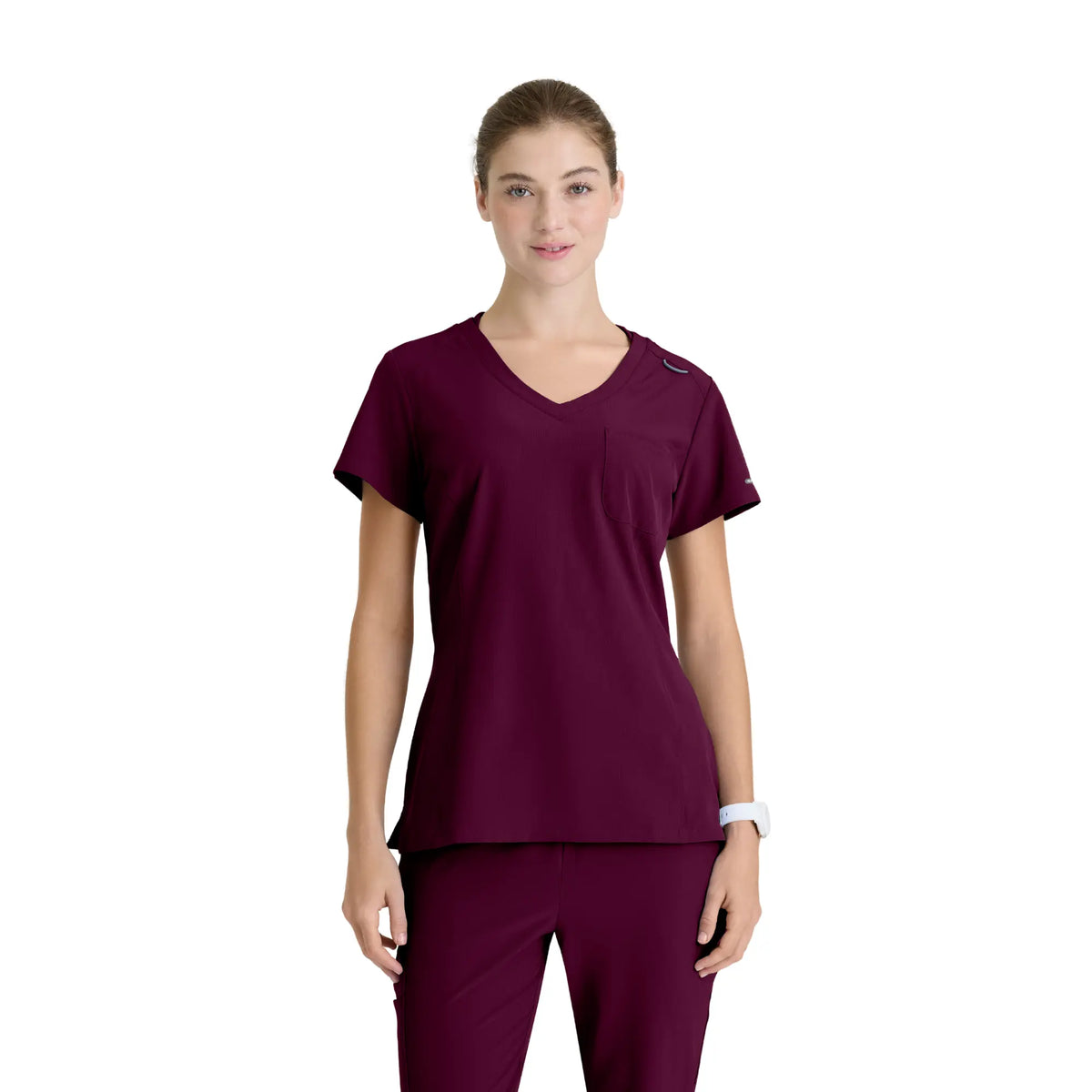 Dignity - V-Neck Tunic - Women - Skechers SKECHERS  Burgundy / XL
