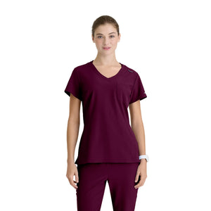 Dignity - V-Neck Tunic - Women - Skechers SKECHERS  Burgundy / XL
