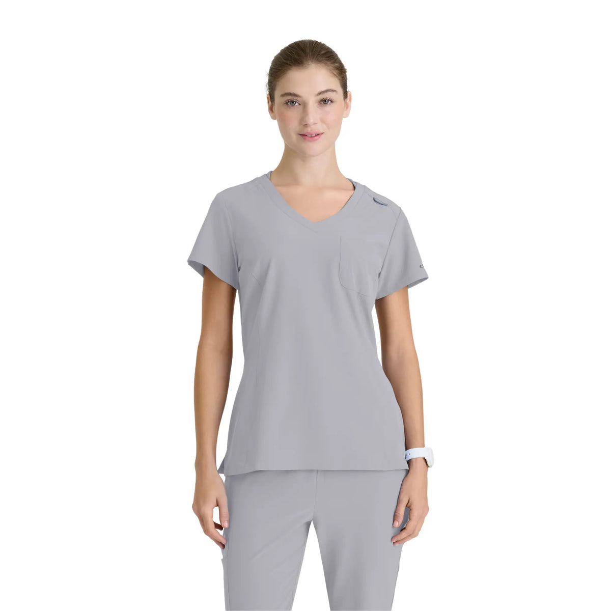 Dignity - V-Neck Tunic - Women - Skechers SKECHERS  Light Gray / XL