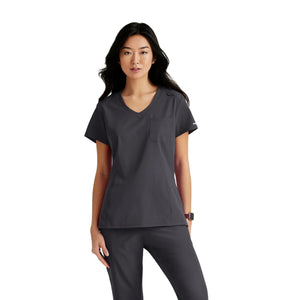 Dignity - V-Neck Tunic - Women - Skechers SKECHERS  Charcoal Gray / XL