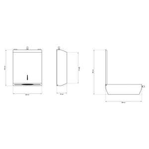 Wall dispenser - 400F Folded hand towels - Bright stainless steel