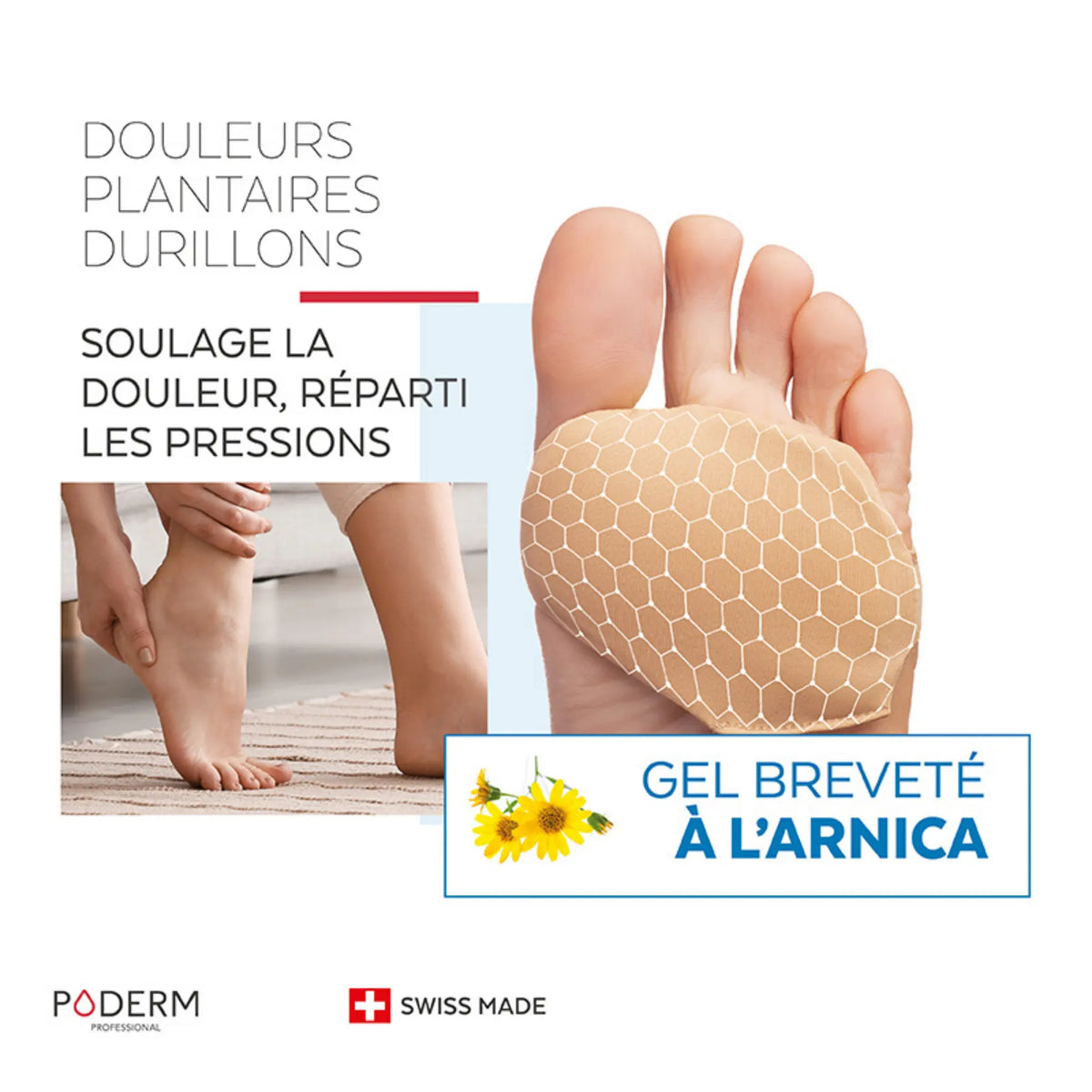 Dolor plantar y callosidades - Gel de árnica protección - Poderm Professional 