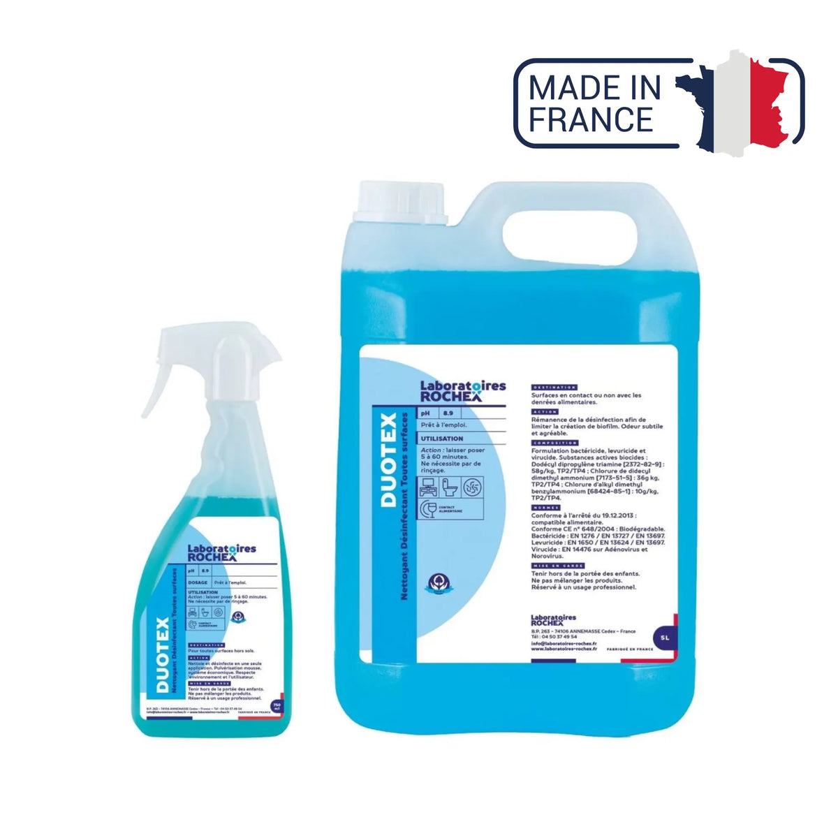 Duotex - Aldehyde-free disinfectant detergent - 2 capacities ROCHEX Laboratories 