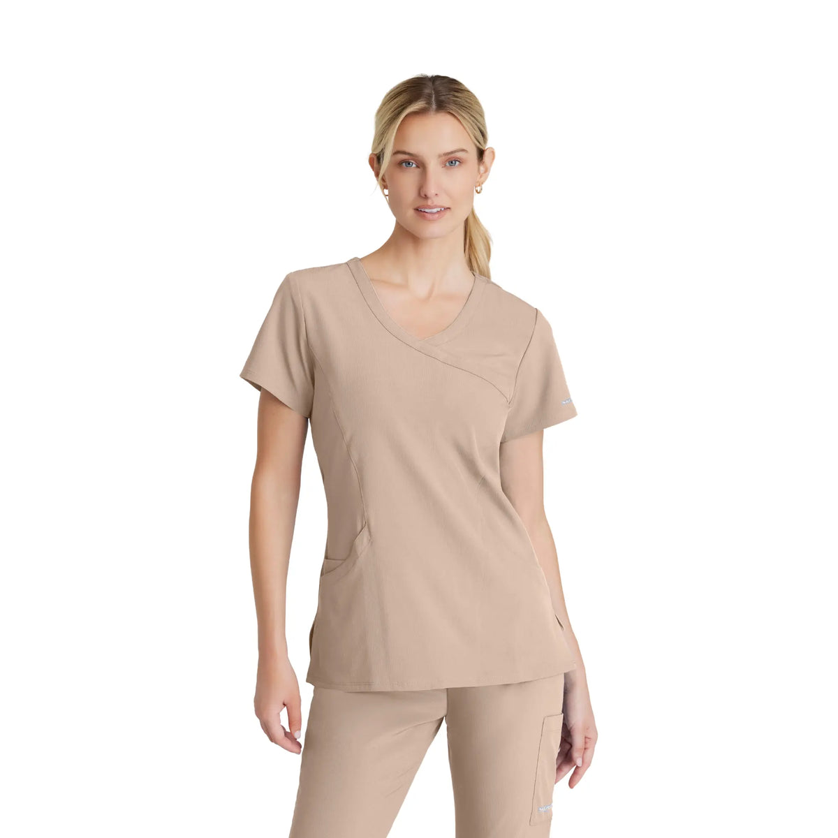 Edelweiss - Crossover collar tunic - Women - Skechers SKECHERS  Taupe / XL