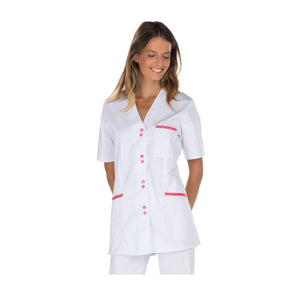 Ella - Túnica - Manga corta - Mujer - 75 cm My Blusa Twill-Blanco-Fusquia-T6-XXXL