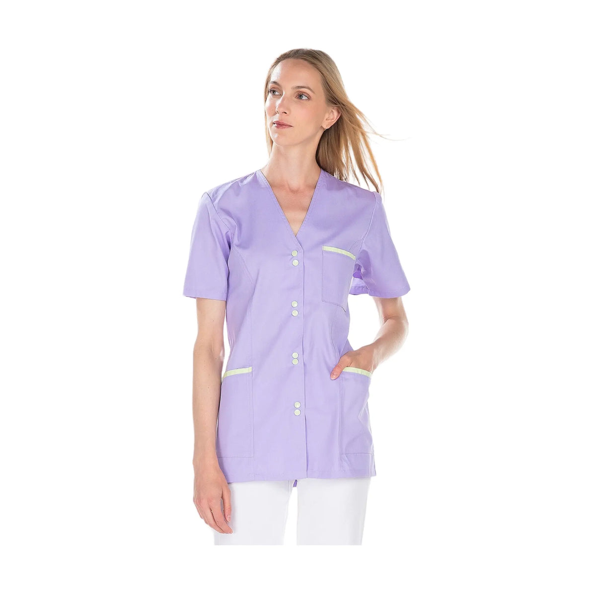 Ella - Túnica - Manga corta - Mujer - 75 cm My Blusa Twill-Parma-Anis-T6-XXXL