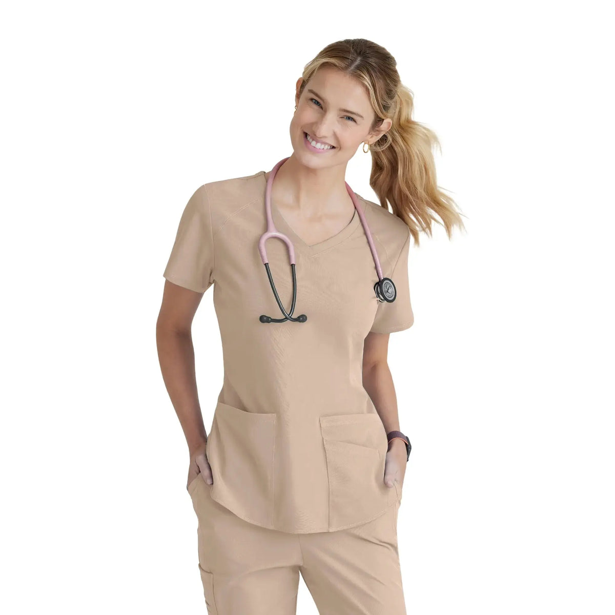 Elva - V-neck tunic - Women - Skechers SKECHERS  Sand / XL