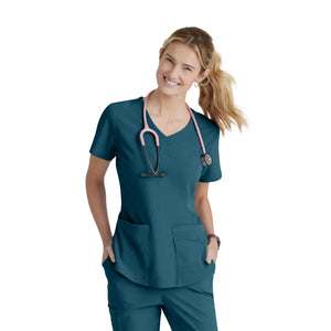 Elva - V-neck tunic - Women - Skechers SKECHERS  Bahamas Blue / XL