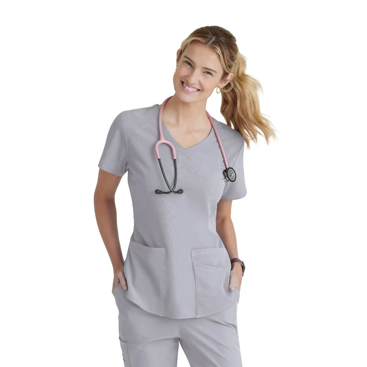 Elva - V-neck tunic - Women - Skechers SKECHERS  Light Gray / XL