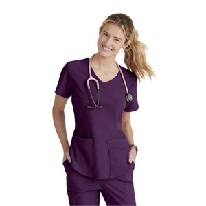 Elva - V-neck tunic - Women - Skechers SKECHERS  Eggplant / XL