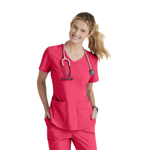 Elva - V-neck tunic - Women - Skechers SKECHERS  Pink / XL
