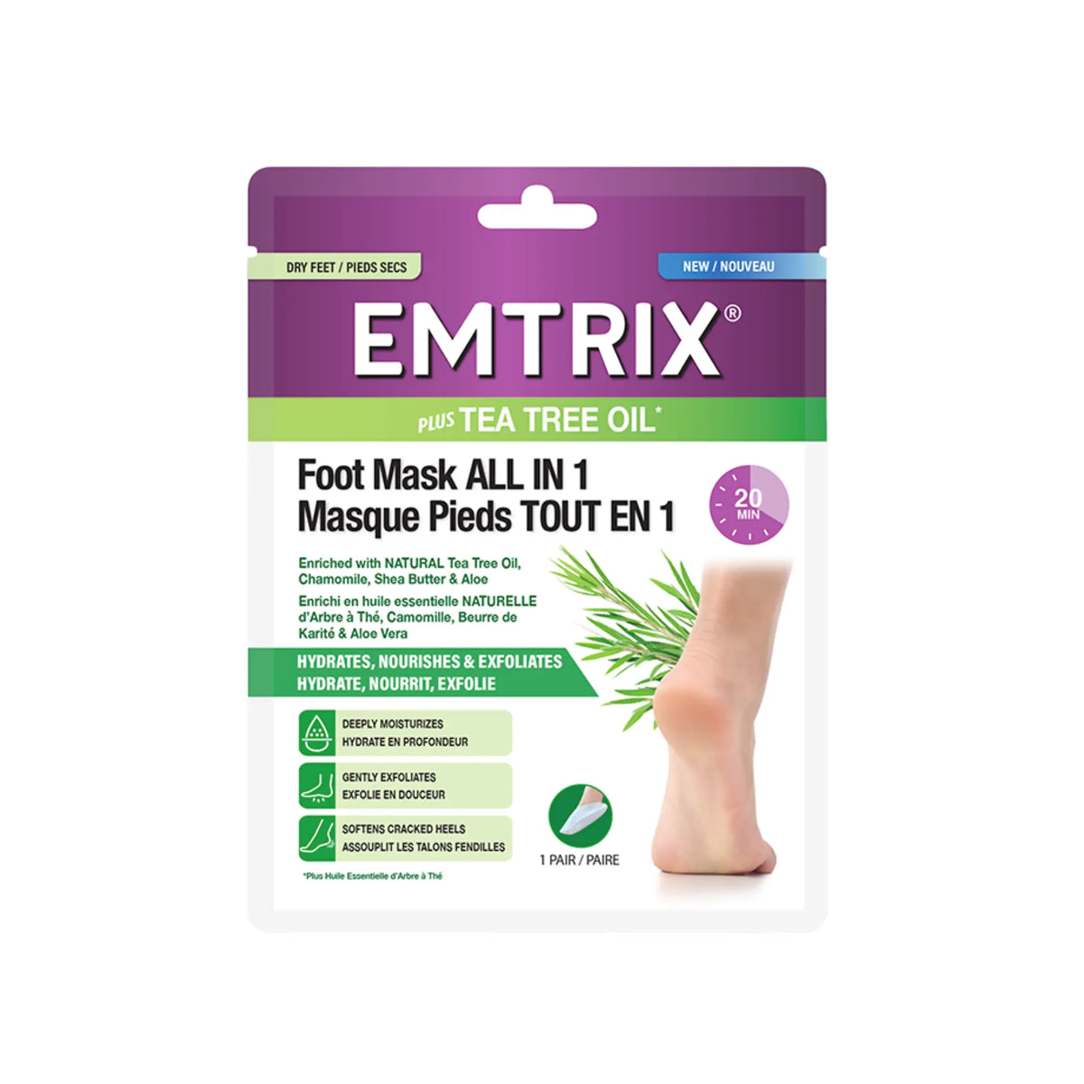 Emtrix - Moisturizing and nourishing foot mask - All in 1