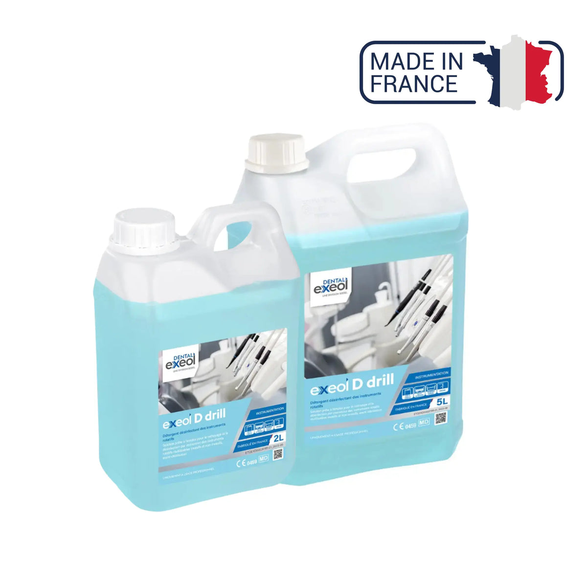 Exeol D drill - Disinfectant detergent for rotary instruments - 2L and 5L - Sodel Exeol 