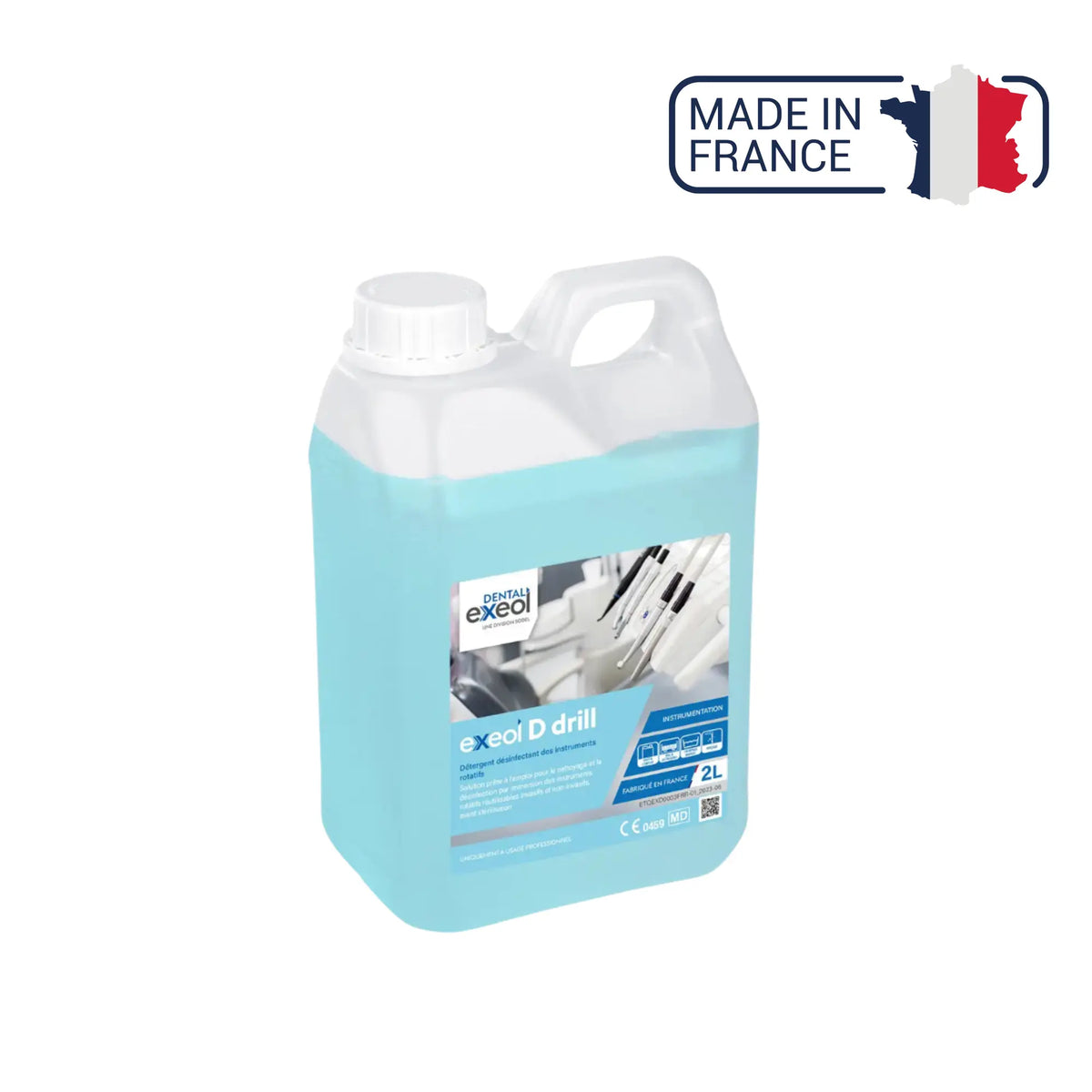 Exeol D drill - Détergent désinfectant des instruments rotatifs- 2L et 5L - Sodel Exeol 
