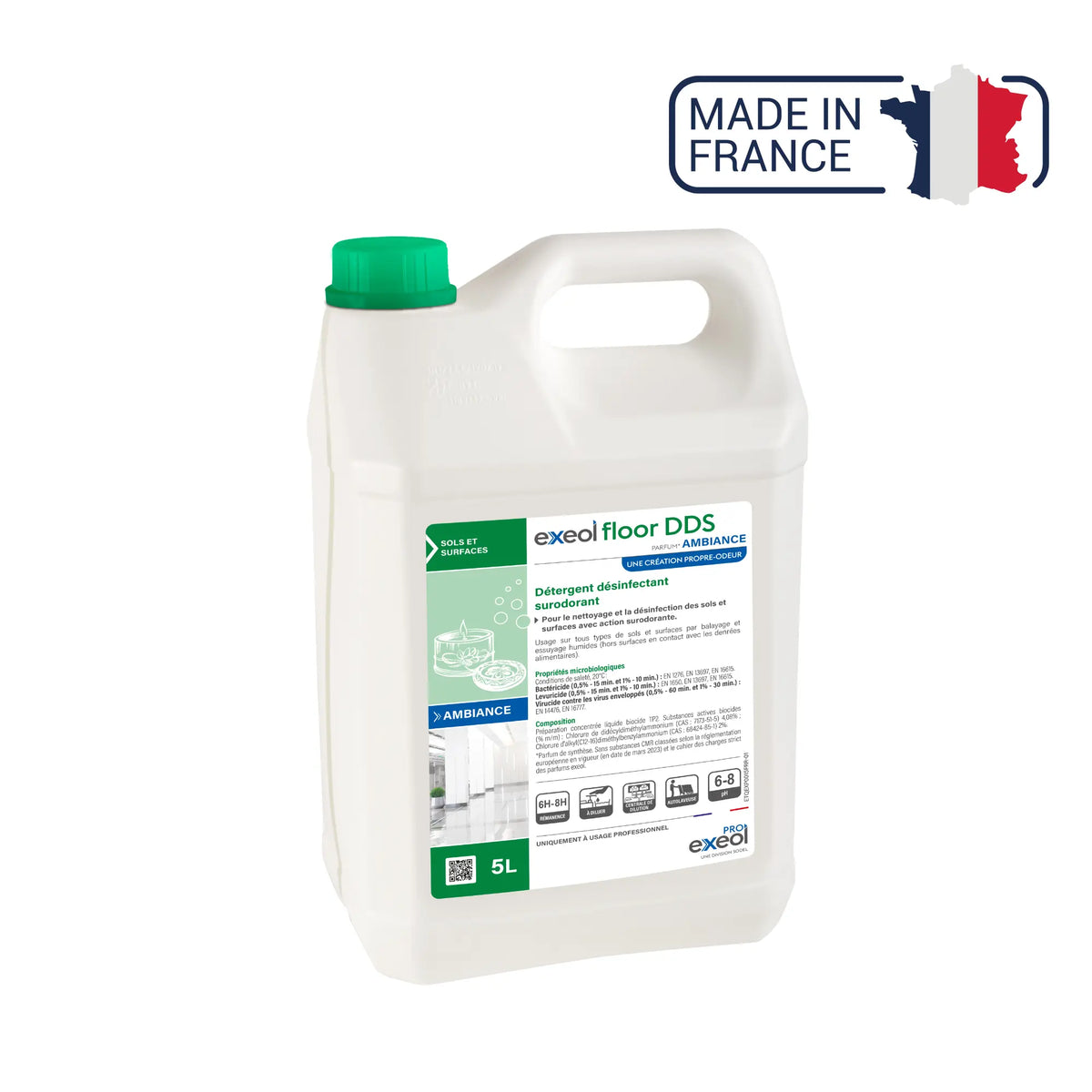 Exeol Floor DDS - Superodorous disinfectant detergent for floors and surfaces - Sodel Exeol 