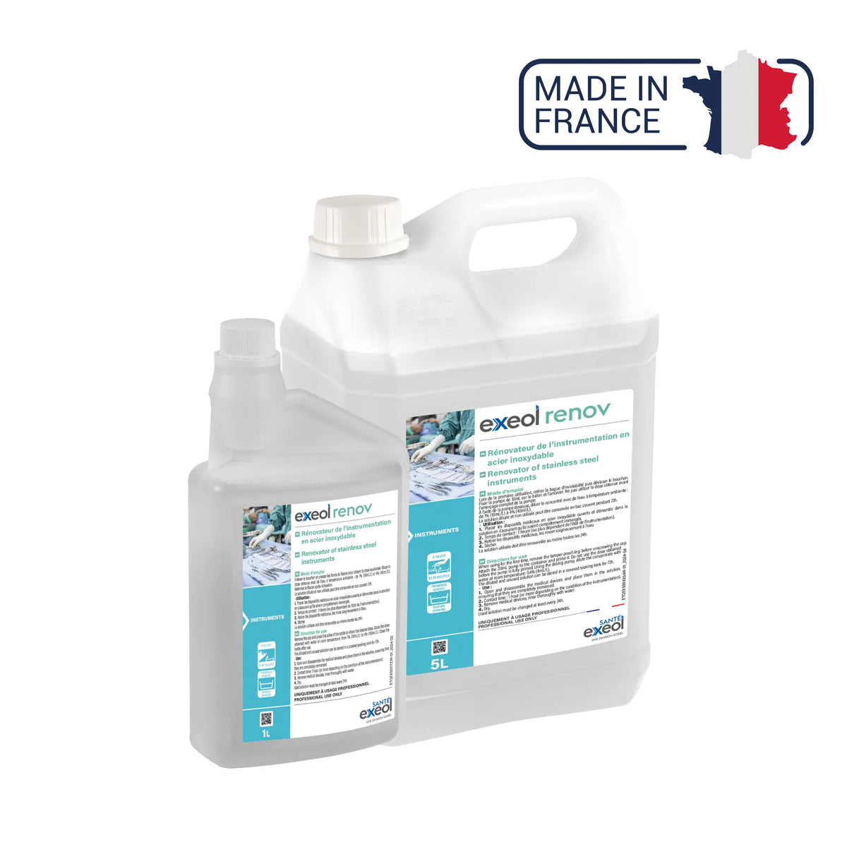 Exeol renov - Renovation of Stainless Steel Instruments - 1L or 5 L - Sodel Exeol 