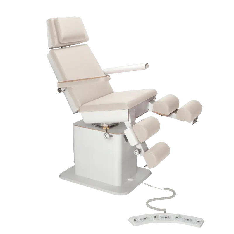 Sillón de Pedicura - MOON - Elevador eléctrico - Alámbrico - Ruck My Podiatry Natural-3-motores-Blanco