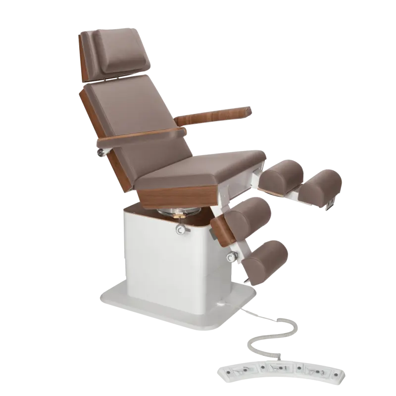 Sillón de pedicura - MOON - Elevador eléctrico - Alámbrico - Ruck My Podiatry Nutmeg-3-motores-Nogal