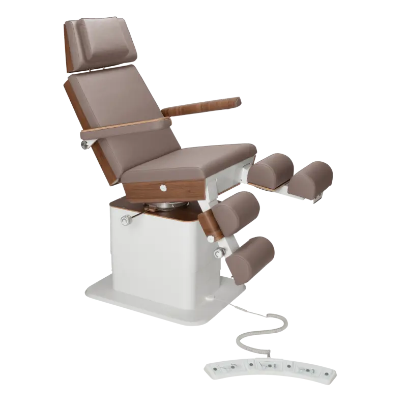 Sillón de pedicura - MOON - Elevador eléctrico - Alámbrico - Ruck My Podiatry Nutmeg-5-motores-Nogal