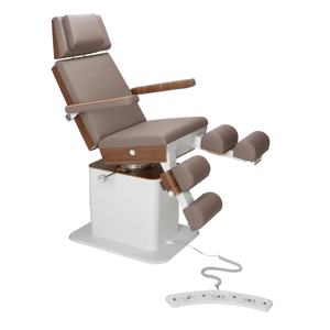 Sillón de pedicura - MOON - Elevador eléctrico - Con cable - Ruck My Podiatry Nutmeg-3-motores-2-Nogal