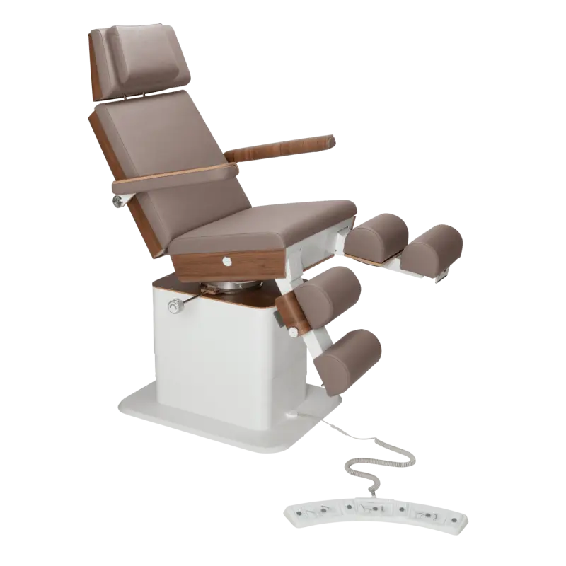 Sillón de pedicura - MOON - Elevador eléctrico - Con cable - Ruck My Podiatry Nutmeg-3-motores-2-Nogal