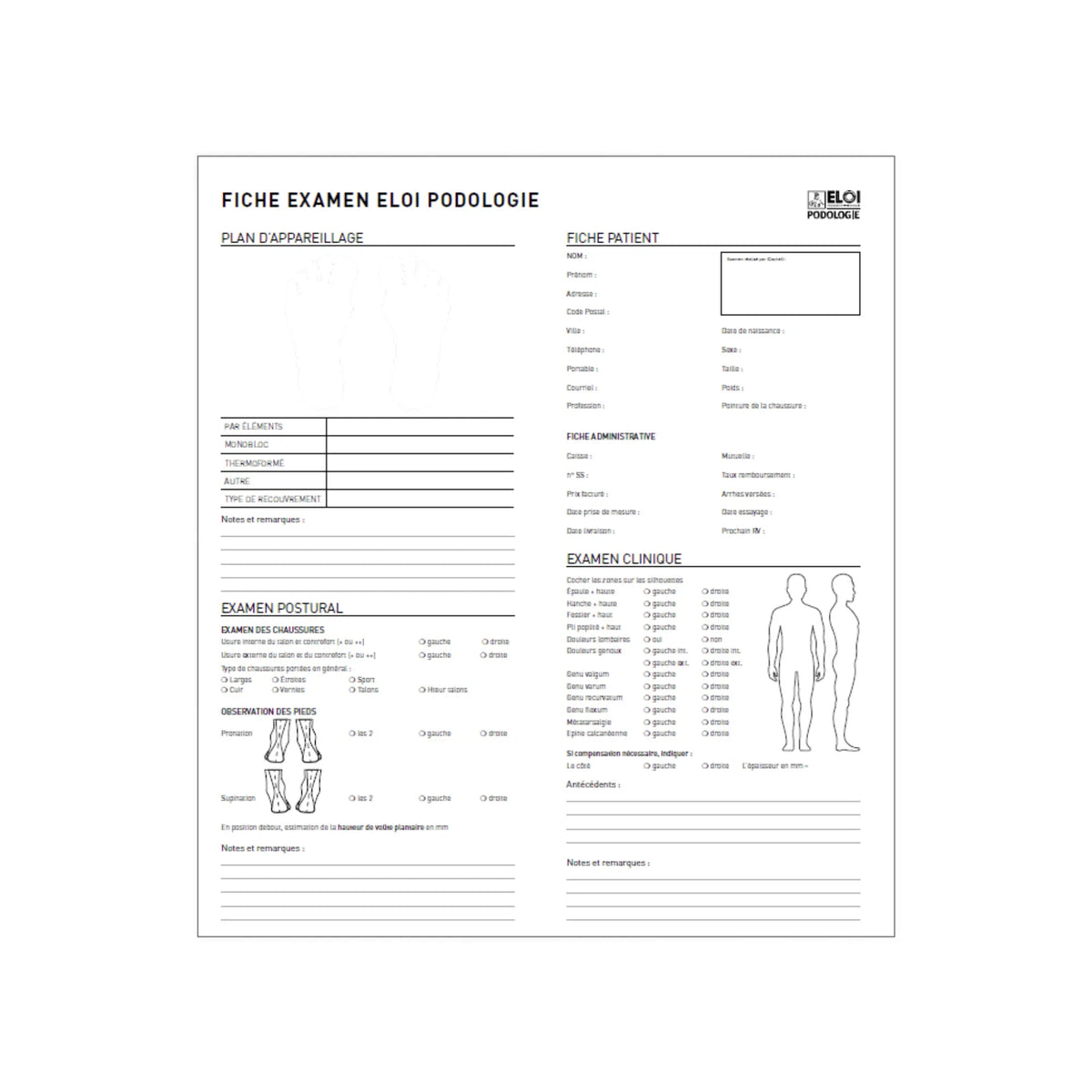 Exam sheets - Pack of 50 - My Podologie