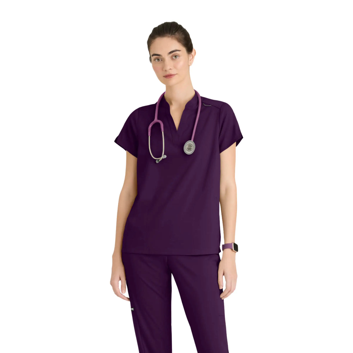 Flora - Banded collar tunic - Women - Grey’s Anatomy Stretch GREYS ANATOMY STRETCH