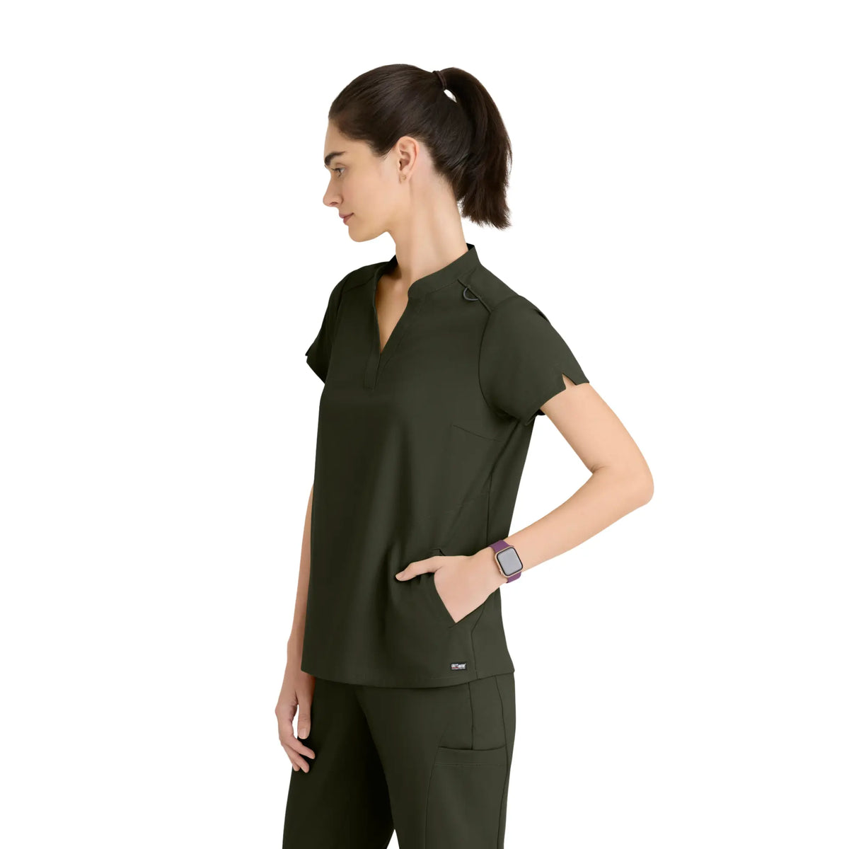 Flora - Banded collar tunic - Women - Grey’s Anatomy Stretch GREYS ANATOMY STRETCH