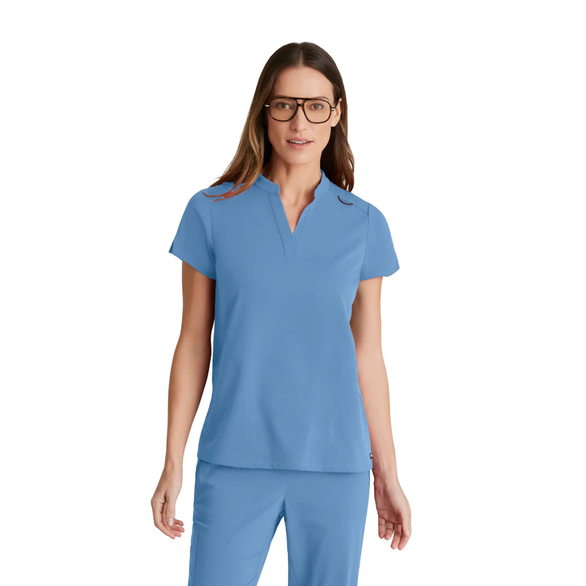 Flora - Banded collar tunic - Women - Grey’s Anatomy Stretch GREYS ANATOMY STRETCH Sky Blue / XL