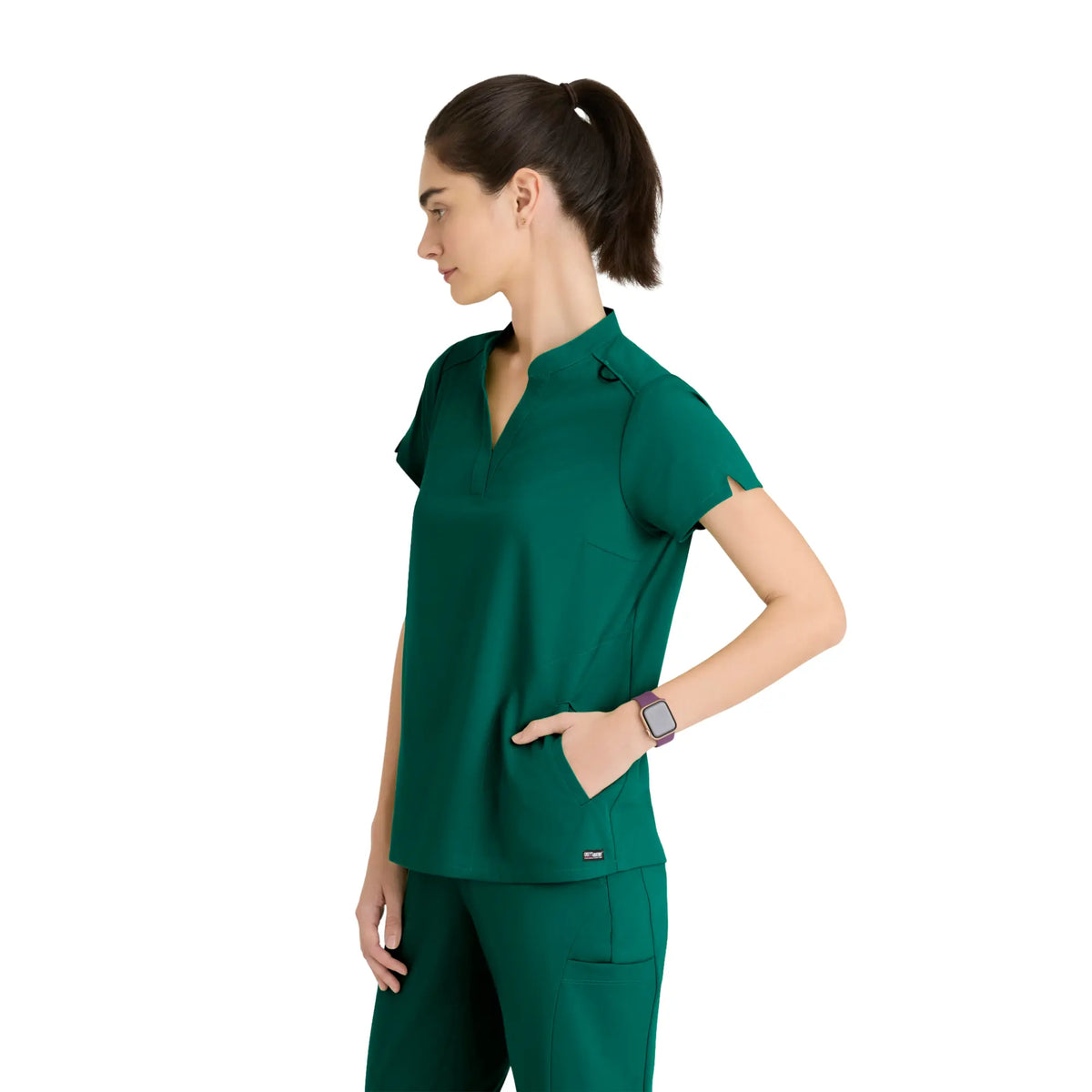 Flora - Banded collar tunic - Women - Grey’s Anatomy Stretch GREYS ANATOMY STRETCH