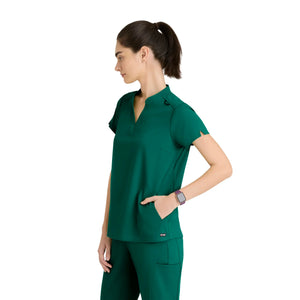Flora - Banded collar tunic - Women - Grey’s Anatomy Stretch GREYS ANATOMY STRETCH