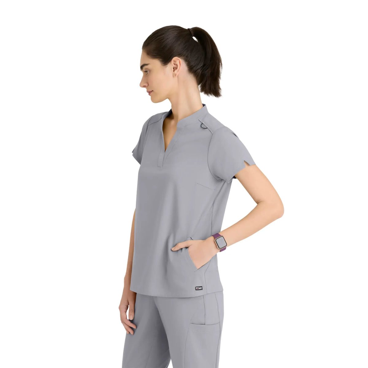Flora - Banded collar tunic - Women - Grey’s Anatomy Stretch GREYS ANATOMY STRETCH