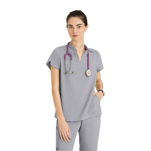 Flora - Banded collar tunic - Women - Grey’s Anatomy Stretch GREYS ANATOMY STRETCH