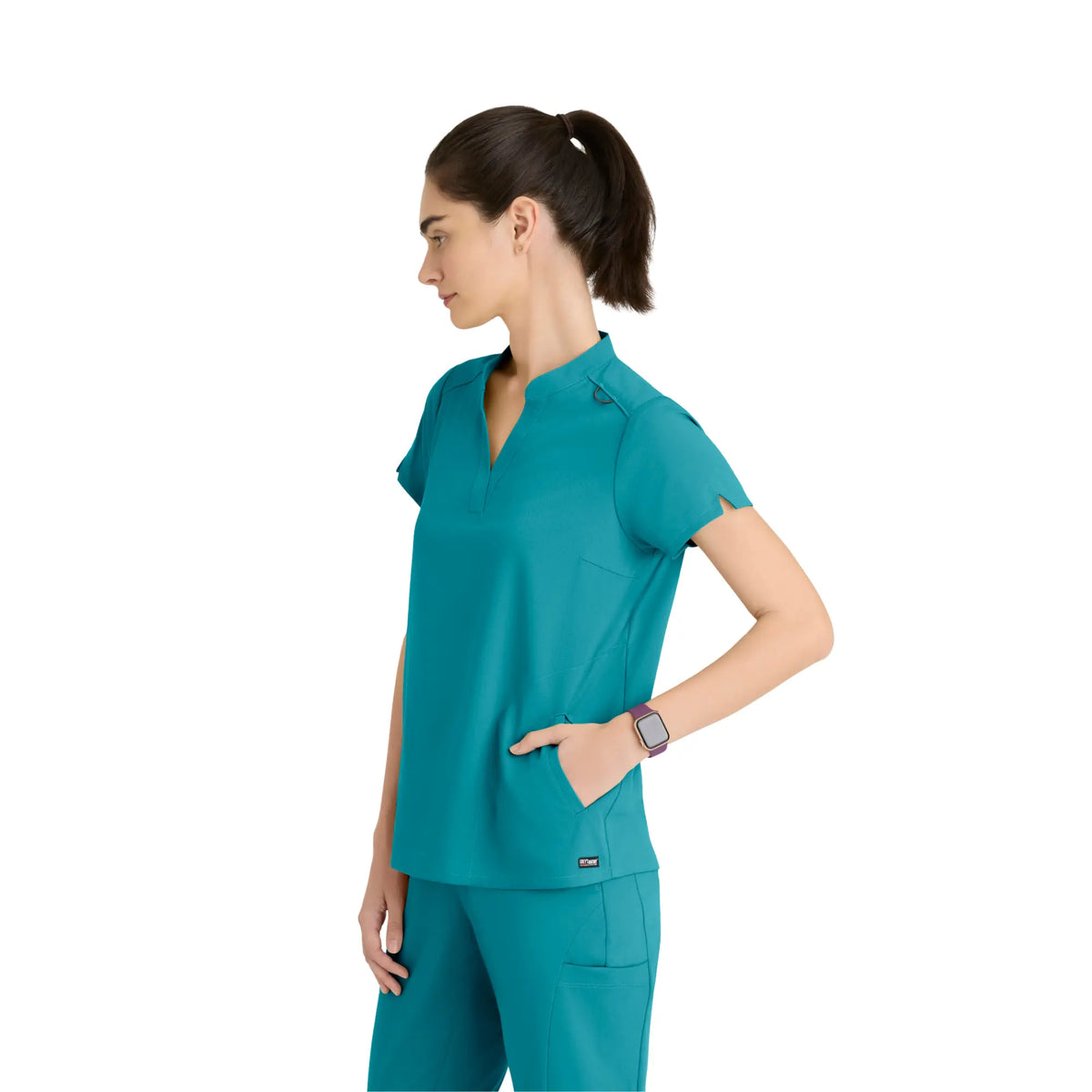 Flora - Banded collar tunic - Women - Grey’s Anatomy Stretch GREYS ANATOMY STRETCH