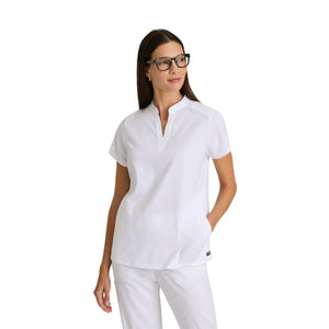 Flora - Banded collar tunic - Women - Grey’s Anatomy Stretch GREYS ANATOMY STRETCH White / XL