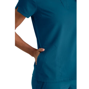 Flora - Banded collar tunic - Women - Grey’s Anatomy Stretch GREYS ANATOMY STRETCH