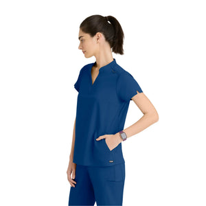 Flora - Banded collar tunic - Women - Grey’s Anatomy Stretch GREYS ANATOMY STRETCH