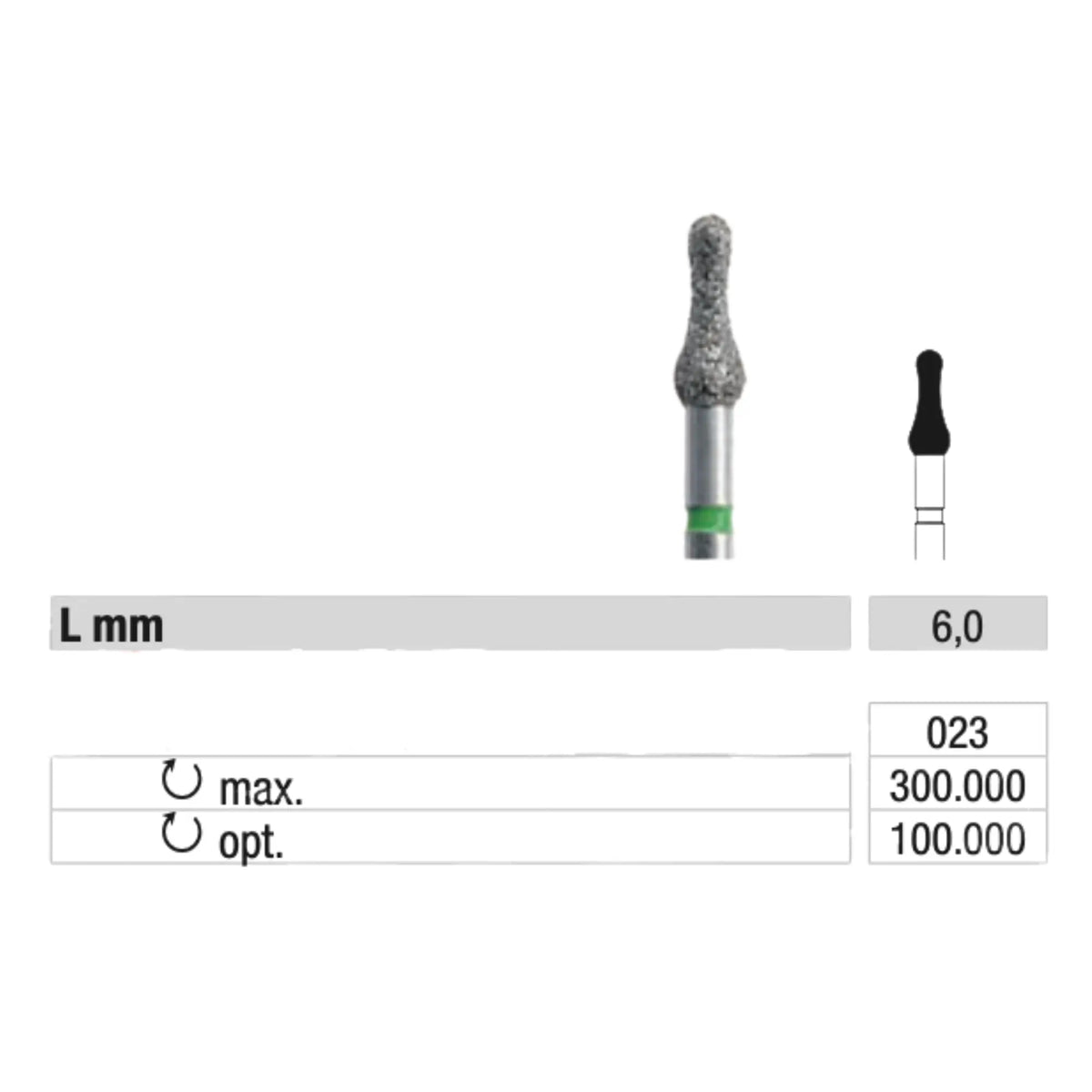 370 Diamond Milling Cutter - Callus Removal and Rough Nail Treatment - 2.3 mm