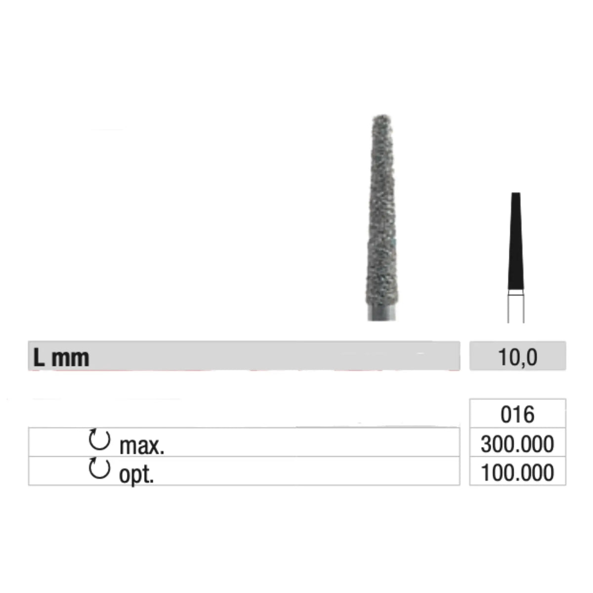 848 Diamond Burr - Smoothing calluses and nails - 1.6 mm