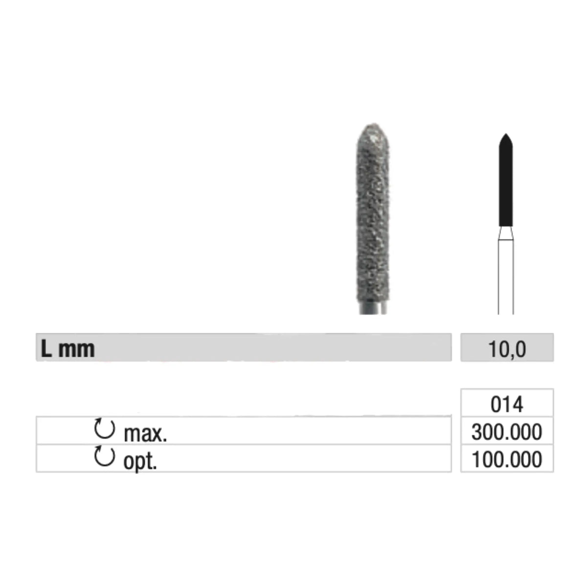 879 Diamond Burr - Smoothing calluses and nails - 1.4 mm