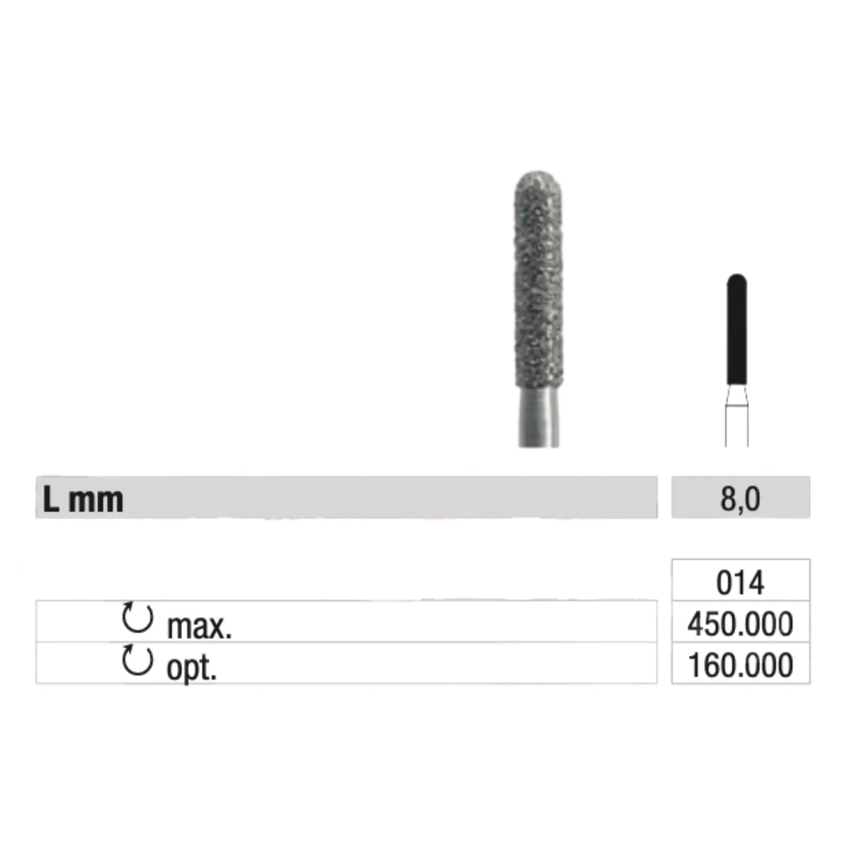 881 Diamond Burr - Smoothing calluses and nails - 1.4 mm