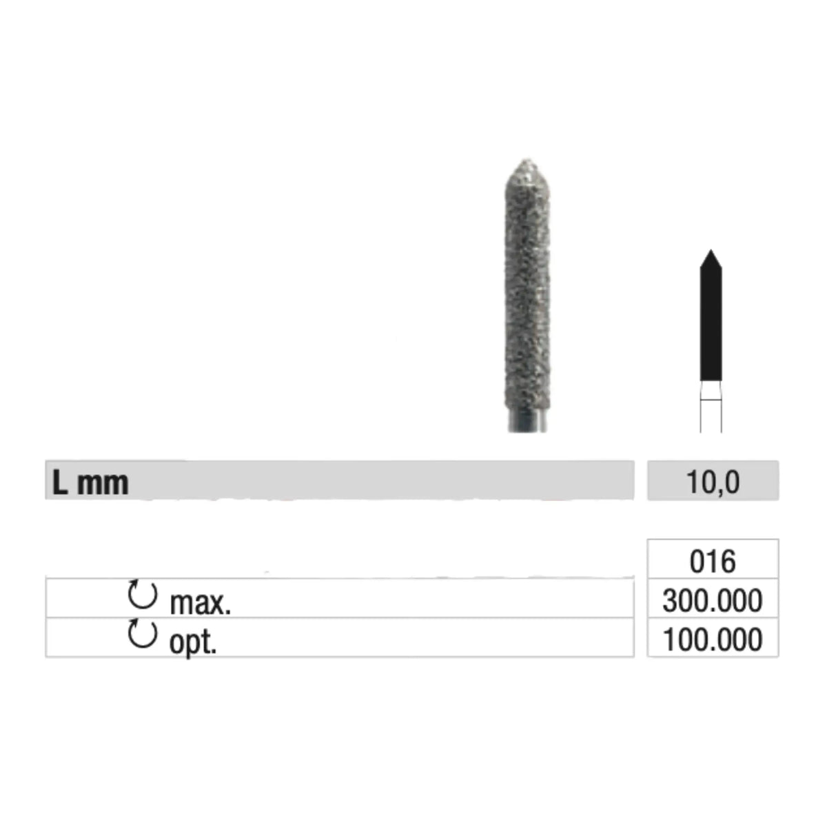 886 Diamond Burr - Smoothing calluses and nails - 1.6 mm