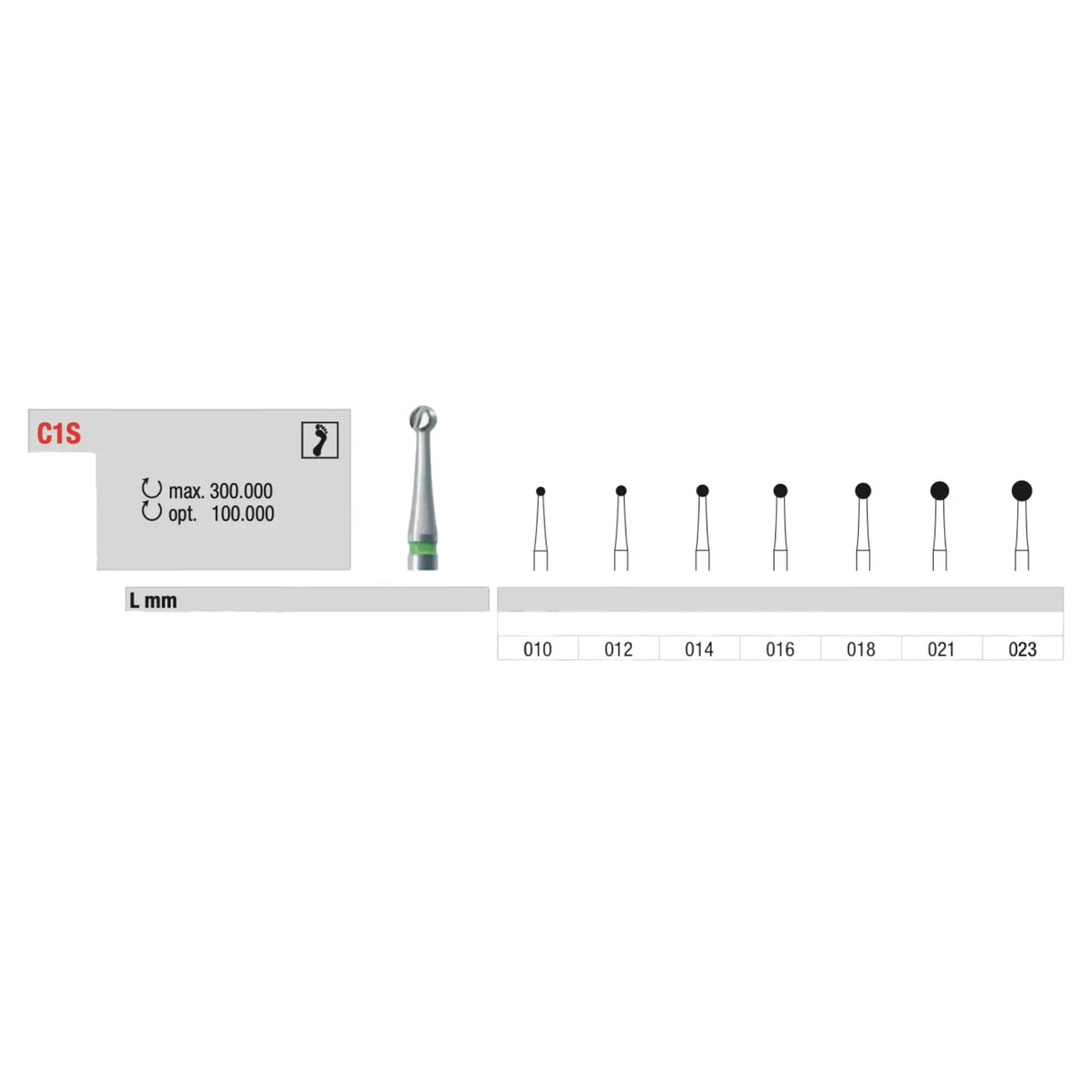 C1S Tungsten Carbide Burr - Enucleation of corns 