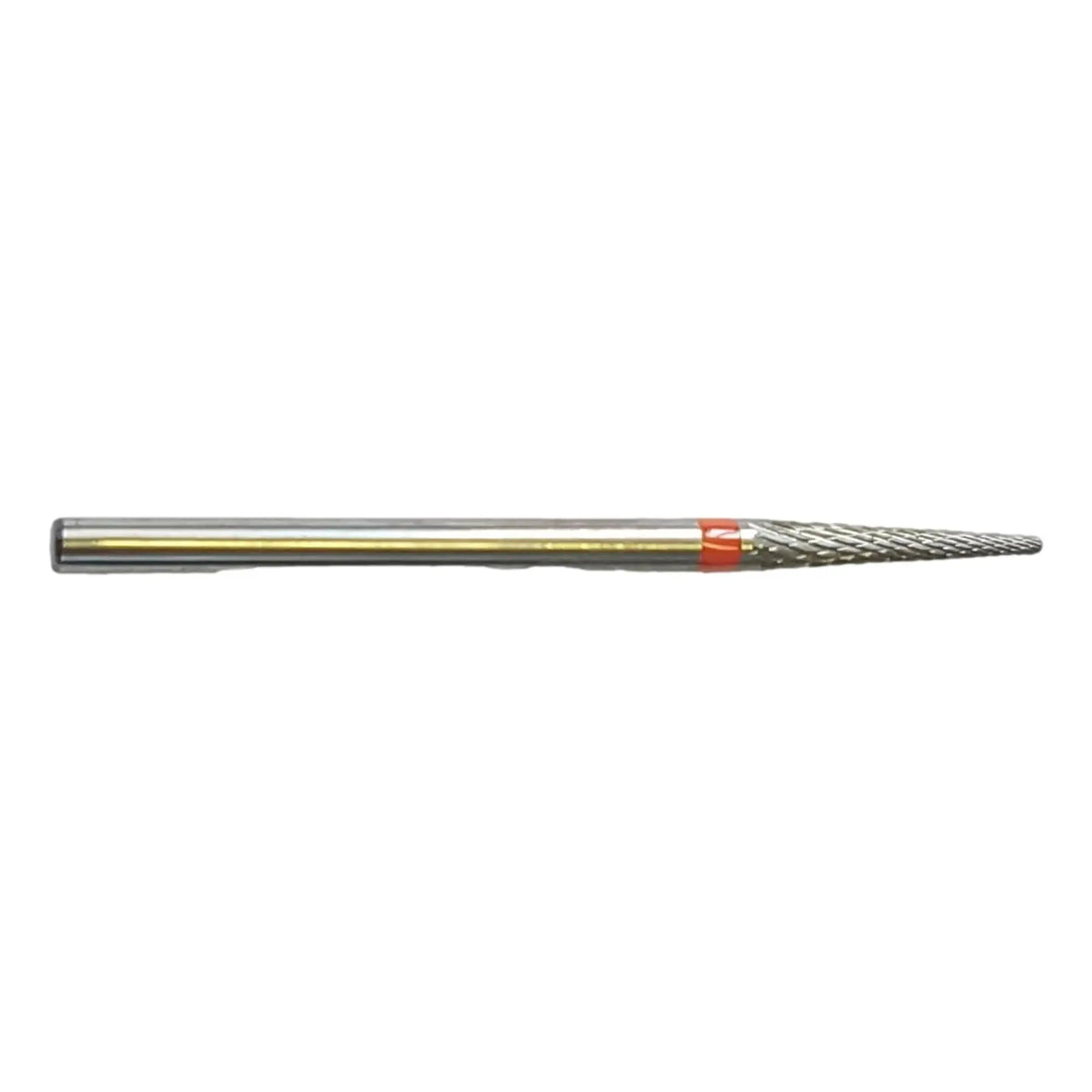 Bur E0120 Tungsten carbide - Abrasion and finishing of fine nails - Fine cross teeth - Conical shape - 2.3 mm - My Podologie