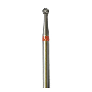 Bur E7120 Tungsten carbide - Abrasion and finishing of fine nails - Fine cross teeth - Ball shape - 2.3 mm - My Podologie