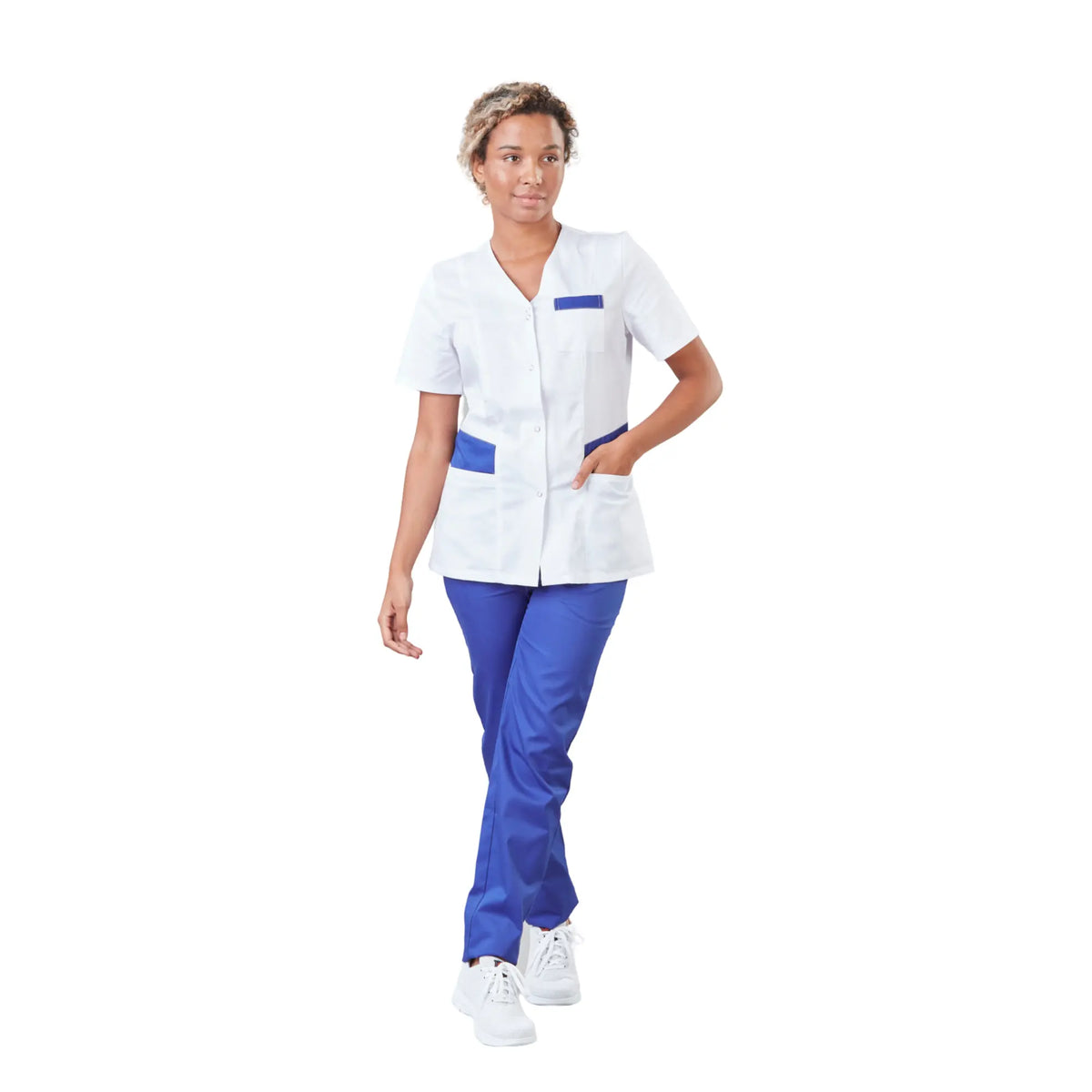 Gaia - Short-sleeved blouse - V-neck - Women - 70 cm - Phirejo