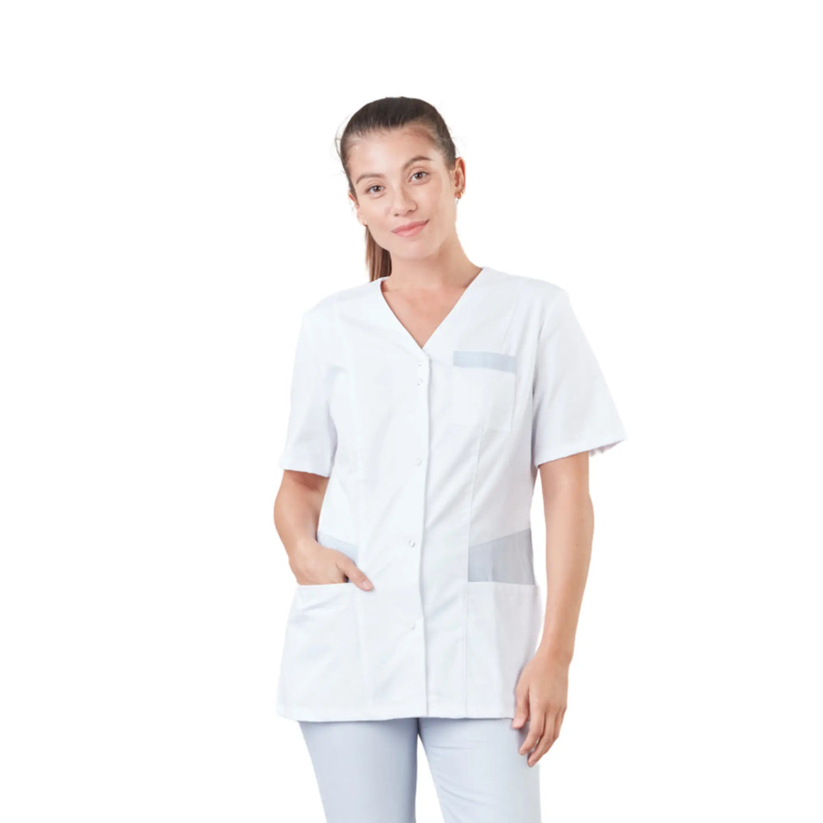 Gaia - Short-sleeved blouse - V-neck - Women - 70 cm - Phirejo